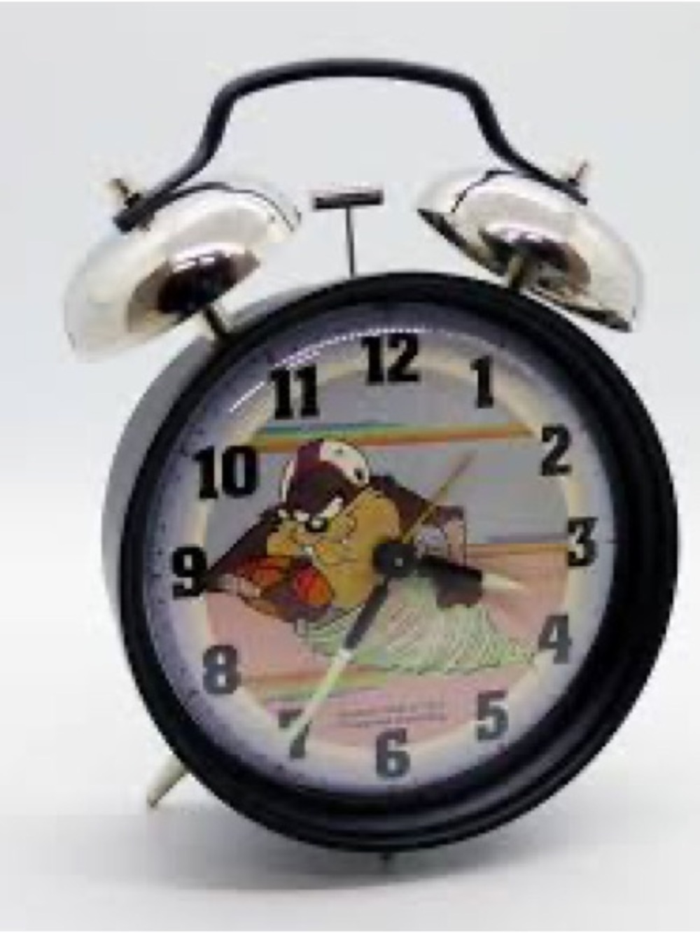 🎃3/$15🎃1994 Taz as a Football Player Devil Twin-Bell Alarm Clock